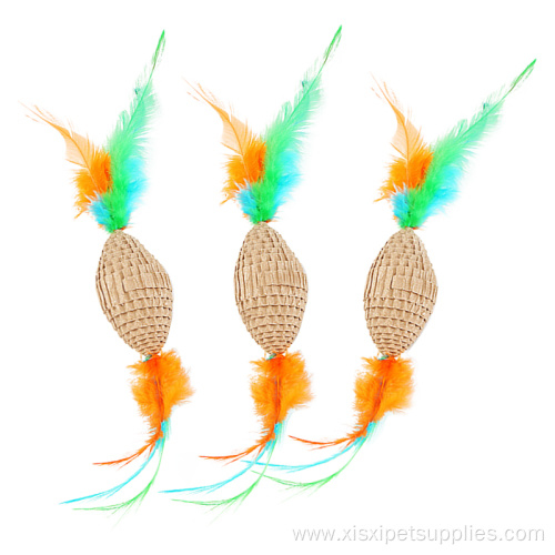 Cat Toy Feather Cardboard Scrather Toy Kitten